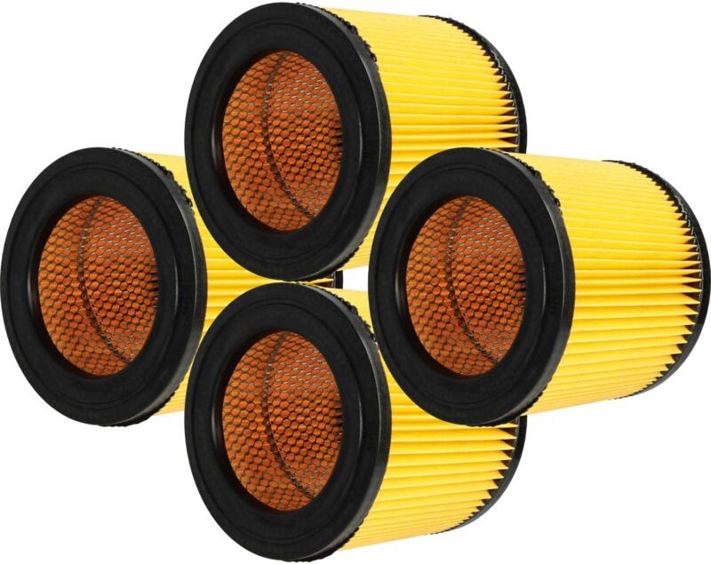 vhbw 4x Faltenfilter Ersatz für Topcraft K704F, K707F, R 693 für Staubsauger - Patronenfilter Orange Abwaschbar