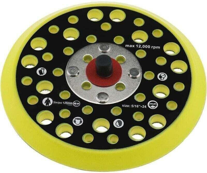 Stützplateau 125 mm, 5 Pouces, kompatibel mit Mirka Ceros/Deros 44 Trous 5/16 Fixation de Fil Ponceuse Crochet und Boucl...