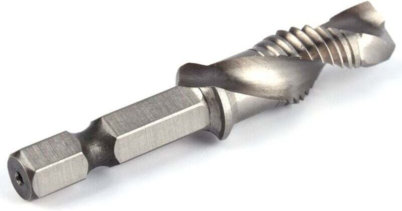 M10-Gewindebohrer, 1/4-Zoll-HSS-Sechskantschaftbohrer zum Gewindeschneiden in Holz, Kunststoff und Aluminium, M10-Kombin...