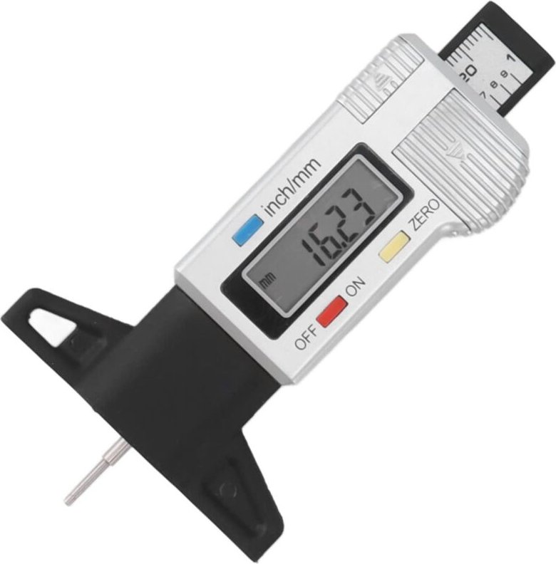 Profiltiefenmesser, HD-Digitalanzeige, Messbereich 0–25,4 mm, wasserdicht (IP54), ölbeständiger Reifentiefenmesser