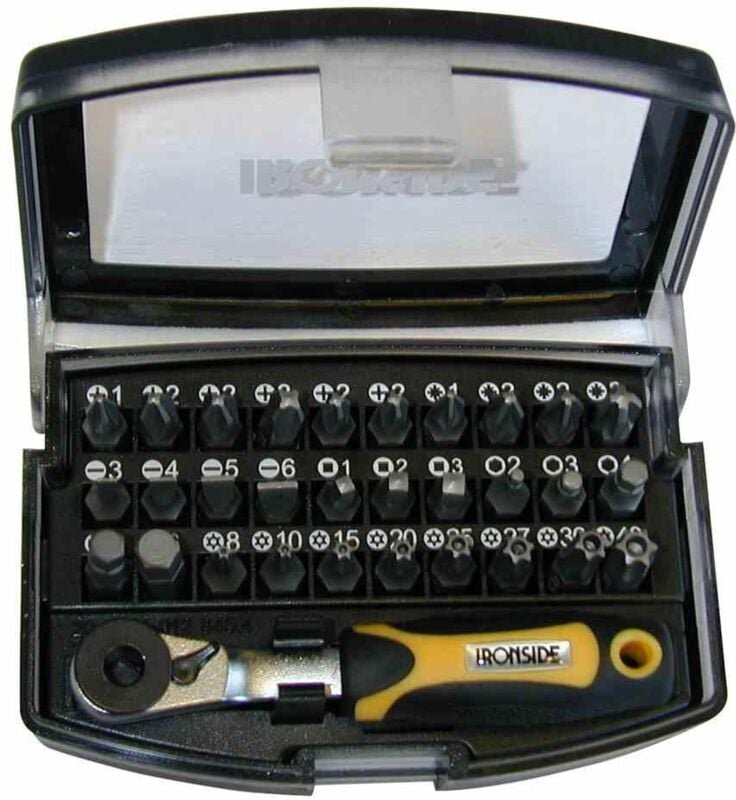 Ironside - Bitsatz 31tlg + Ratsche Zubehör Schraubendreher Schrauben Heimwerker Werkzeuge