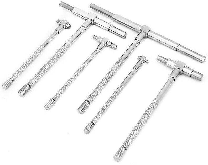 6-teiliges Teleskop-Messgeräte-Set 8-150 mm, verstellbare Innendurchmesserlehre, vernickelte T-Lochlehre, Teleskop-Messg...