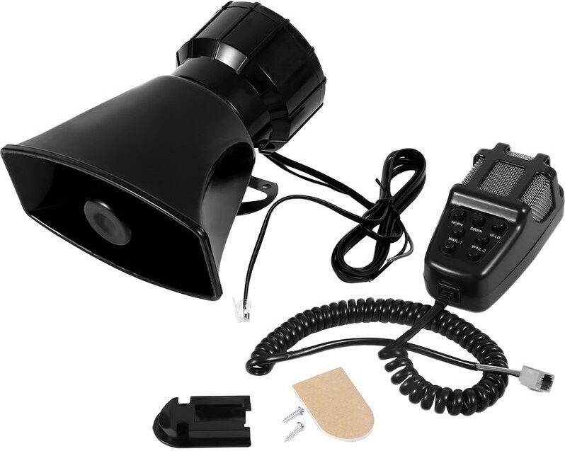 Vtizikl 12V klaxon fort sirène 7 sons klaxon avec micro système de haut-parleurs PA pour voiture bateau Van camion A