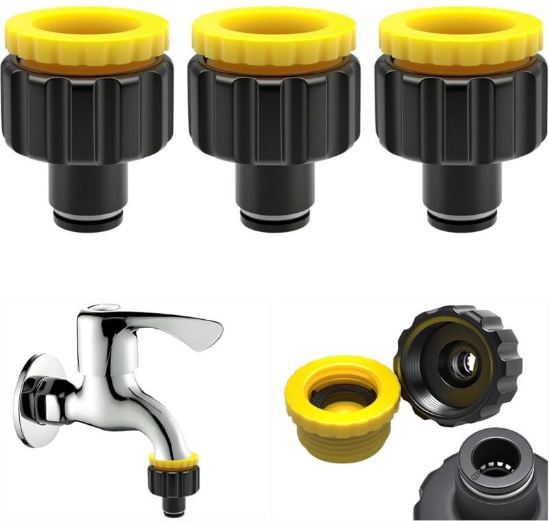 Gartenschlauch-Anschlüsse, 2-in-1 Schnelladapter für 1/2"- und 3/4"-Wasserhähne auf 8-mm-Anschlüsse, Schnellkupplungen a...
