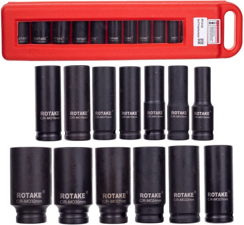 Satz langer Schlagsteckschlüssel 1/2 Zoll 13-teilig CR-MO-Schraubenschlüssel
