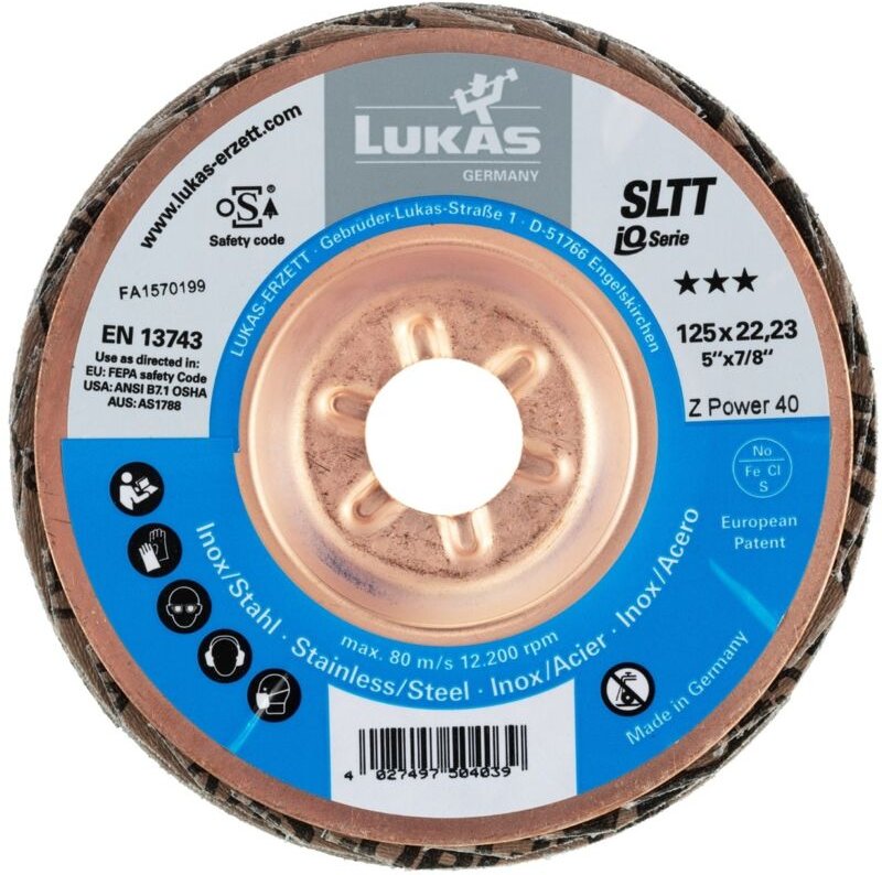 Schleiflamellenteller sltt z Power ø 125 mm Korn 40 - Lukas