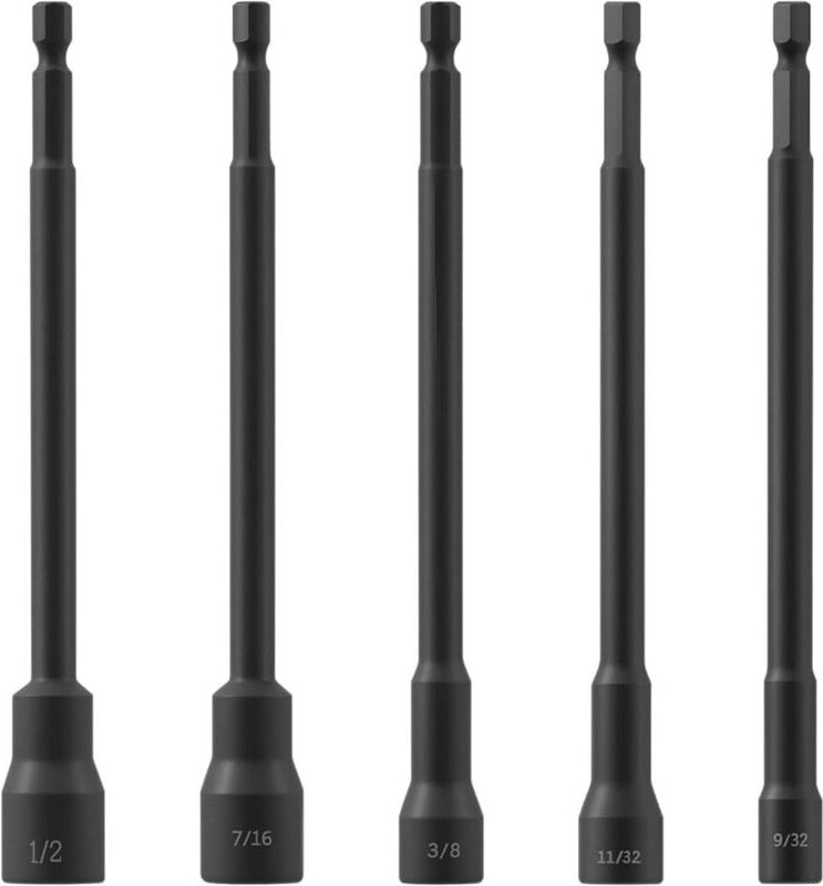 Magnetischer Steckschraubendreher (5-teilig) – SAE, 15,2 cm Länge, Steckschraubendreher-Bithalter mit 1/4-Zoll-Sechskant...