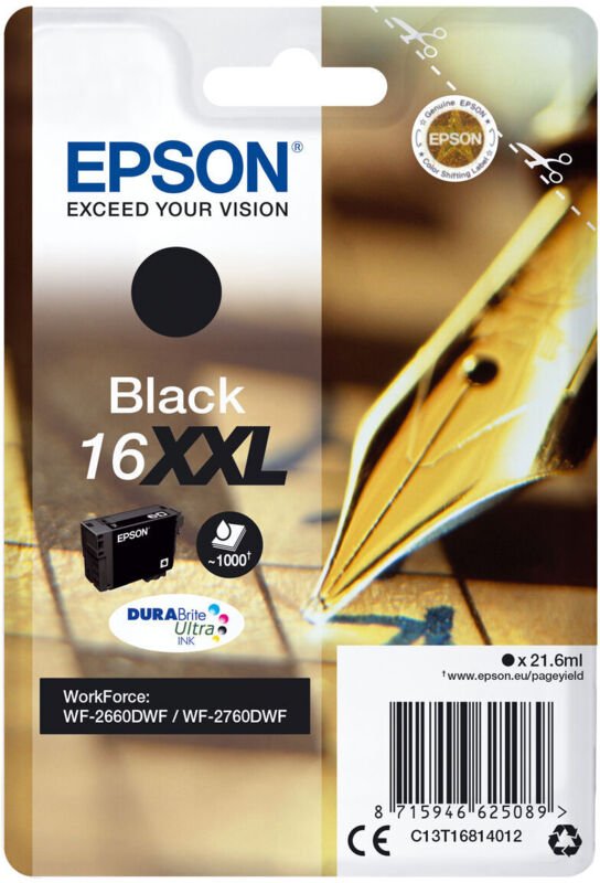 Epson Tintenpatrone schwarz DURABrite Ultra XXL T 168 T 1681