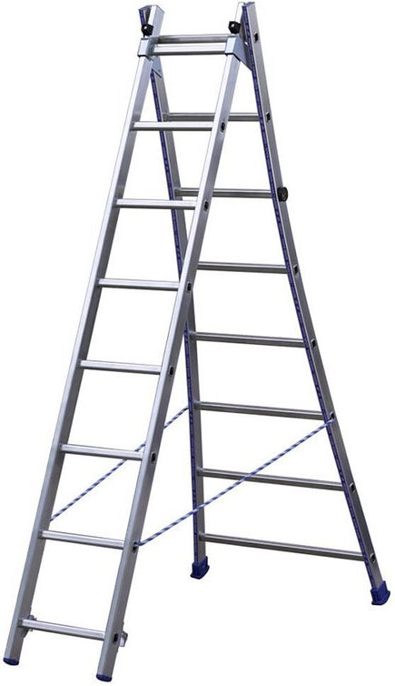 Mehrzweckleiter 2x10 Sprossen - Aufgebreitete Länge 4.55m - 213210