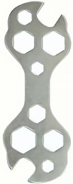 Mehrzweck-Fahrradschlüssel - ergonomisch, korrosionsbeständig, silberfarben - BRAND