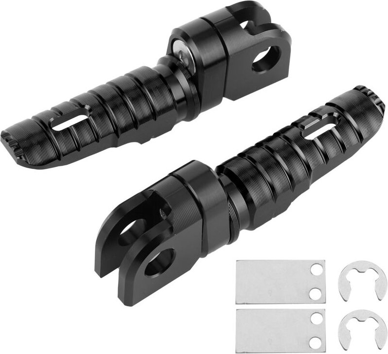 Yctze Paar vordere Fußrasten, Pedale aus Aluminiumlegierung, passend für Ninja Z125 PRO Z250 / SL Z400 Z900 (schwarz)