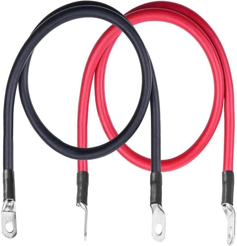 5 AWG, 50 cm langes Batteriekabel, 5-Gauge-Elektrokabel aus reinem Kupfer, mit 5/16"-Ringkabelschuhen, für Auto, Solaran...