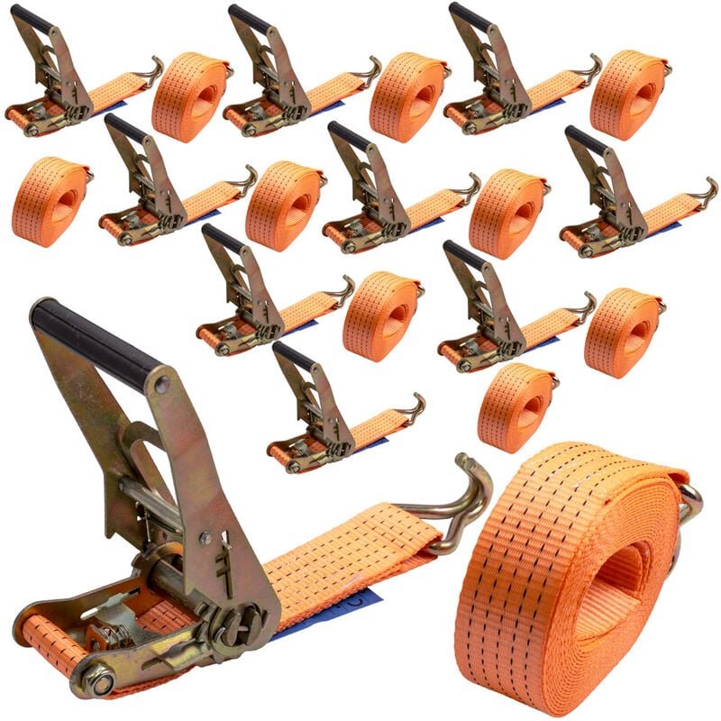 BFO - 10x Profi Ratschen Spanngurt Spanngurte Zurrgurt Zurrband 2tlg. 5t 5000kg 8m