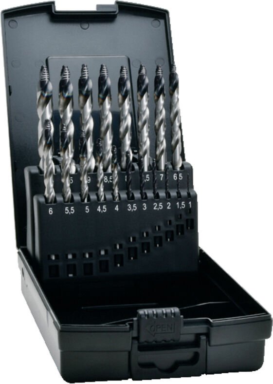 Exact - 74961 tiain-tip Spiralbohrer-Set 1 mm, 1.5 mm, 2 mm, 2.5 mm, 3 mm, 3.5 mm, 4 mm, 4.5 mm, 5 mm