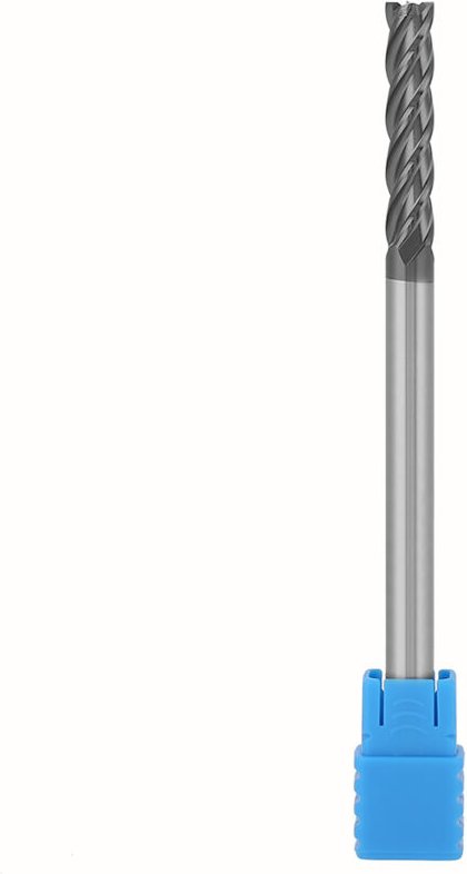 HRC45 4-schneidiger Hartmetall-Schaftfräser für CNC-Fräsen, 6 mm Durchmesser x 100 mm Länge (1 Stück)