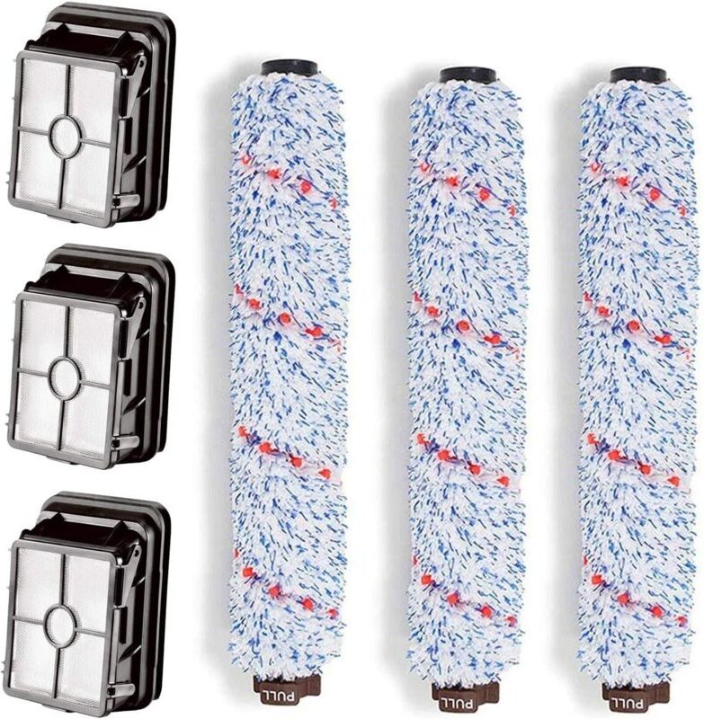 Staubsaugerfilter 1866 und weiche Mehrzweckbürstenwalze 1868, kompatibel mit Bissell CrossWave Ersatzteil Nr. 1608683, 1...