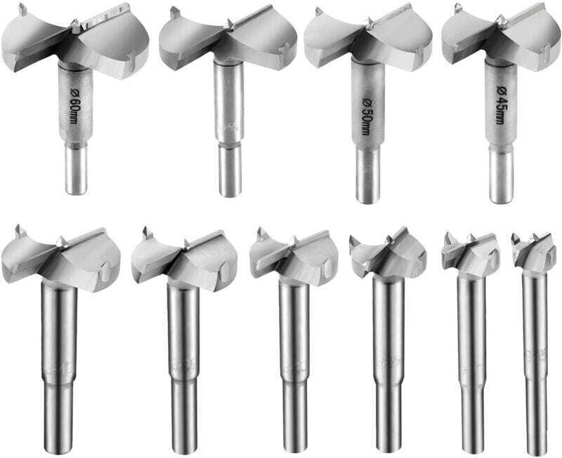 10 Stück Meche Bois 15-60mm Fraise Bois Carbure Foret Bois Meche a Faconner Meche a Fraiser Bois Fraise Perceuse Bois 15...