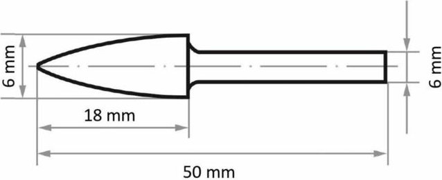 Lukas - HM-Frässtift Form g Spitzbogen Kopf ø 6 mm Länge 18 mm Zahnung 7