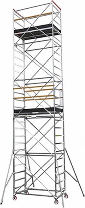 Rollgerust aus Stahl - 2 Bühnen - Max. Arbeitshöhe 7,07m - ORIO-HD-4