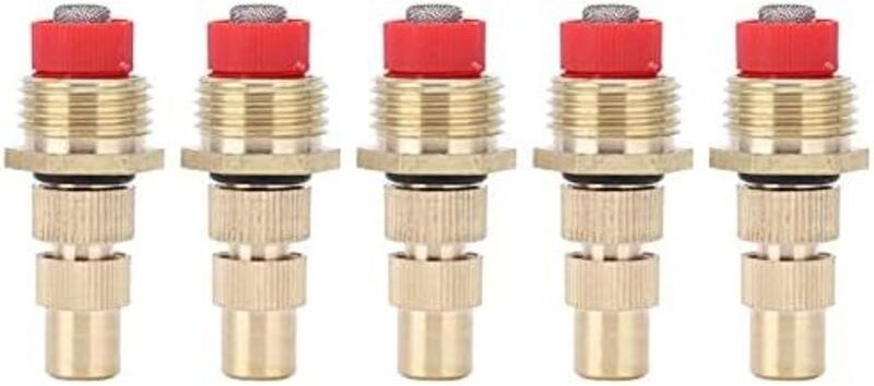 5 Stück Sprühdüse Bewässerung, G1/2 Zoll Außengewinde Messing-Nebeldüsen mit Filter, Verstellbarer Sprinklerköpfe Düsen ...