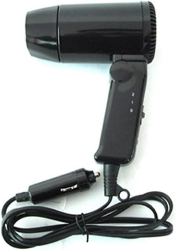 Tragbarer 12V Auto Haartrockner, 216W Faltbarer Heißluft-Kaltluft-Fön für Autoscheiben Entfroster mit Überhitzungsschutz...