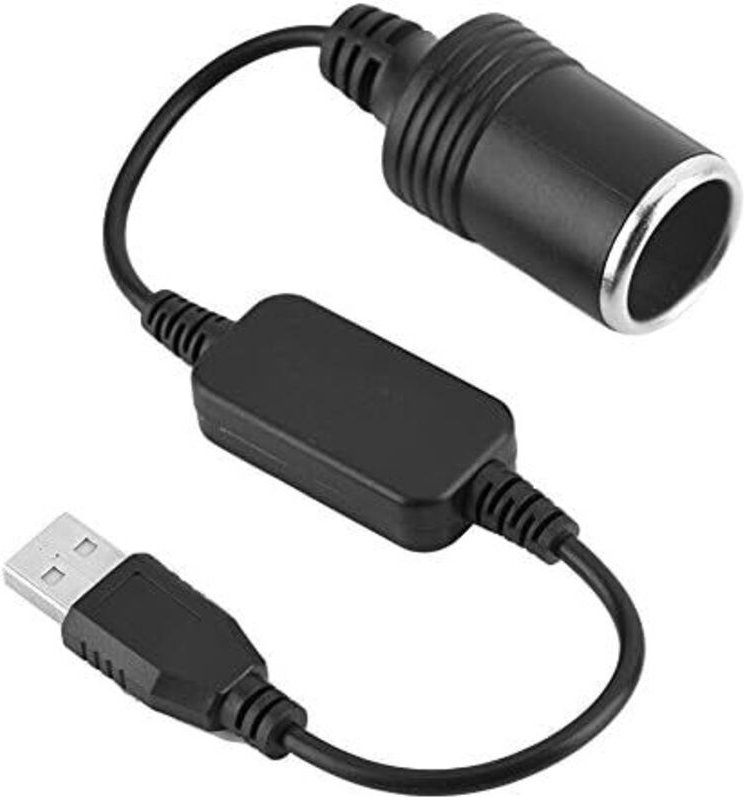 USB-A-Stecker auf 12-V-Zigarettenanzünderbuchse, USB-Anschluss-Stromwandler für GPS-Dashcam (60 cm)