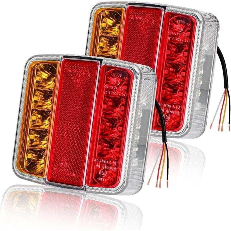 2-teilige Anhänger-Rückleuchten, 26 LEDs, 12 V, Blinker, Bremslichter, Reflektoren, Kennzeichenbeleuchtung, IP67 wasserd...