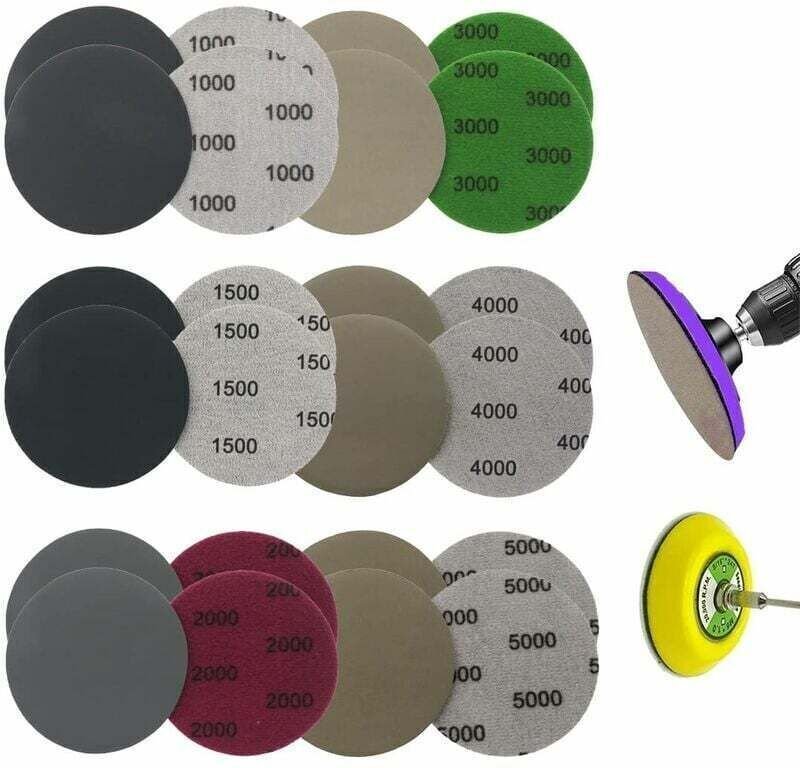 24er-Pack Schleifscheiben, rundes Schleifpapier, 75 mm selbsthaftende Schleifscheiben, 1000/1500/2000/3000/4000/5000er K...