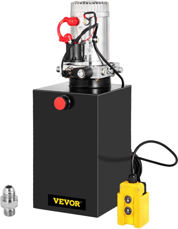 VEVOR Einfachwirkende 15 L Hydraulikpumpe Kippanhänger, Hydraulikpumpe Hydraulikaggregat Einfach Wirkendes Aggregat 12 V...