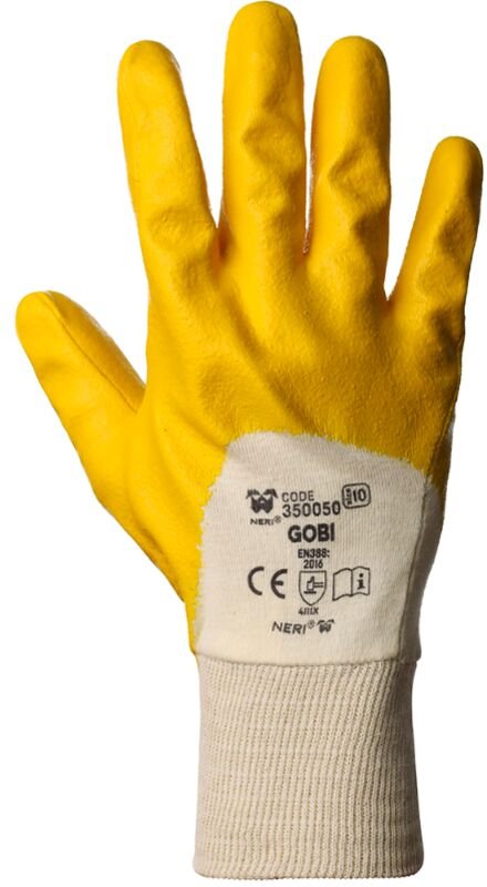 Gobi - So.di.fer imprägnierte baumwollhandschuhe größe 10 gelb - f14569