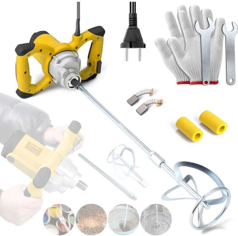 2600 W Elektromixer, 220 V Betonmischer, Betonmischer mit 6 Geschwindigkeiten, elektrischer Zementmischer, ideal zum Mis...