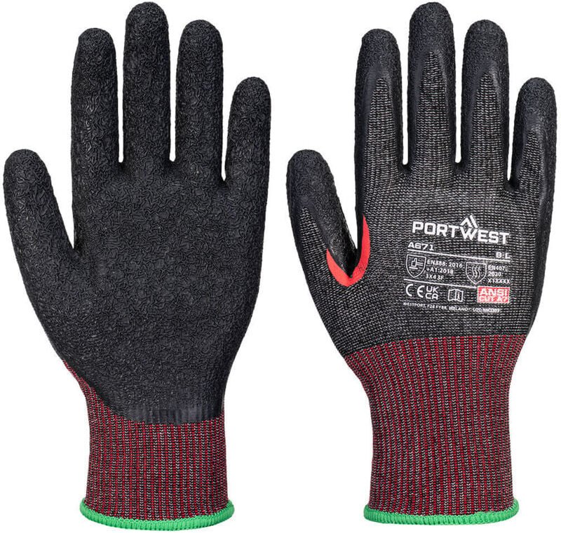 CS Anti-Schnitt-Handschuhe F Latex J13 Schwarz M - Größe 8