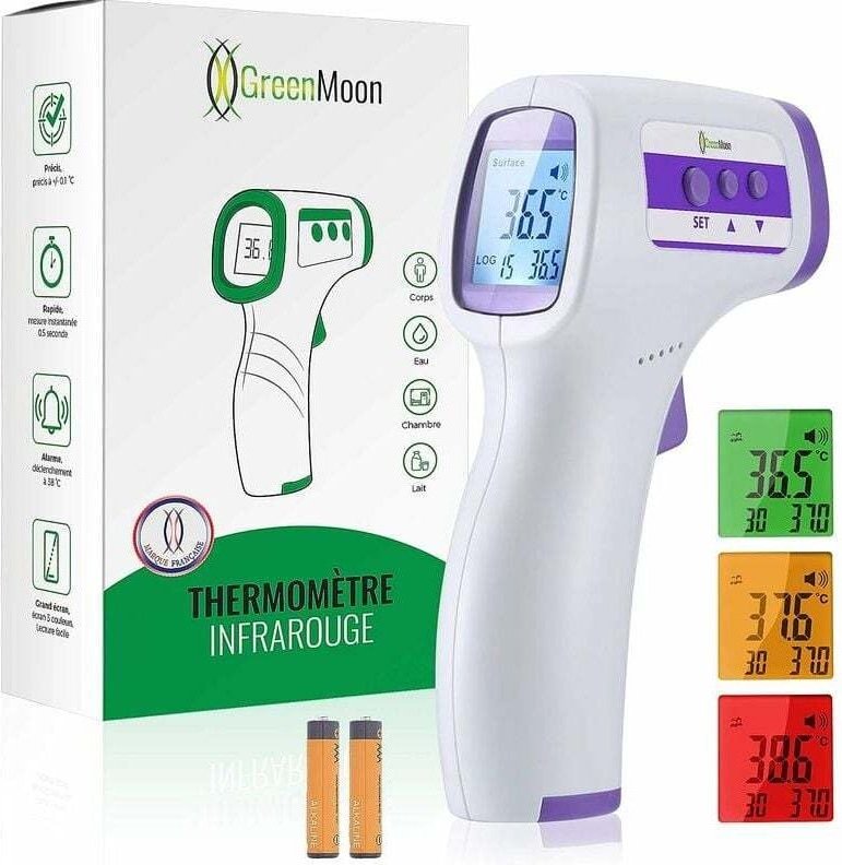 KZQ - Stirnthermometer Erwachsene Infrarot-Thermometer, Berührungsloses Thermometer, LCD-Bildschirm, Speicherfunktion, I...