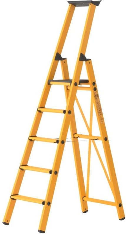 Hymer - Stufenstehleiter mit Plattform, 5 Stufen incl. Plattform