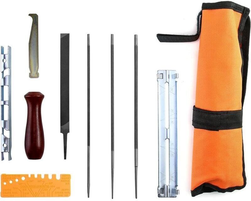 Kettensägen-Schärfset mit 10-teiligem Profi-Kettensägen-Schärfset, inklusive Rundfeilen in den Größen 5/32" (4 mm), 3/16...