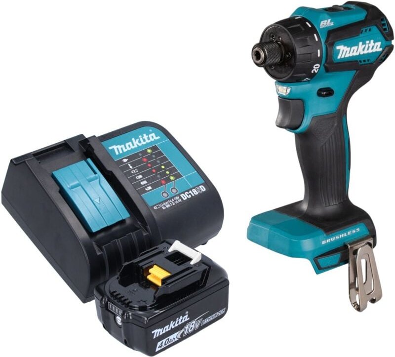 Ddf 083 SM1 Akku Bohrschrauber 18 v 40 Nm 1/4'' Brushless + 1x Akku 4,0 Ah + Ladegerät - Makita
