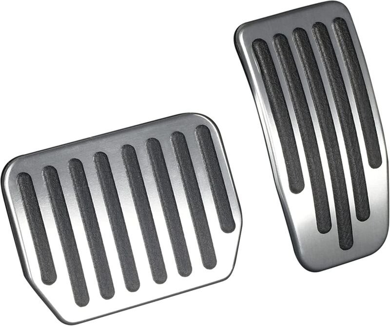 Pedal-Abdeckungsset für Tesla Model 3/Model Y – rutschfeste Hochleistungs-Aluminium-Pedale für Brems- und Gaspedal, silb...