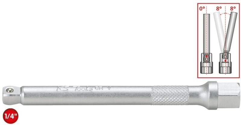 KS Tools 1/4 Kipp-Verlängerung mit Antriebsechskant, 75 mm