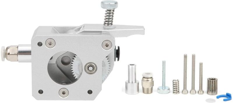 Für 3D-Druckerzubehör Upgrade Dual Drive Gear Extruder Vollmetallgehäuse 1,75 mm Verbrauchsmaterial für 3D-Drucker (Silb...
