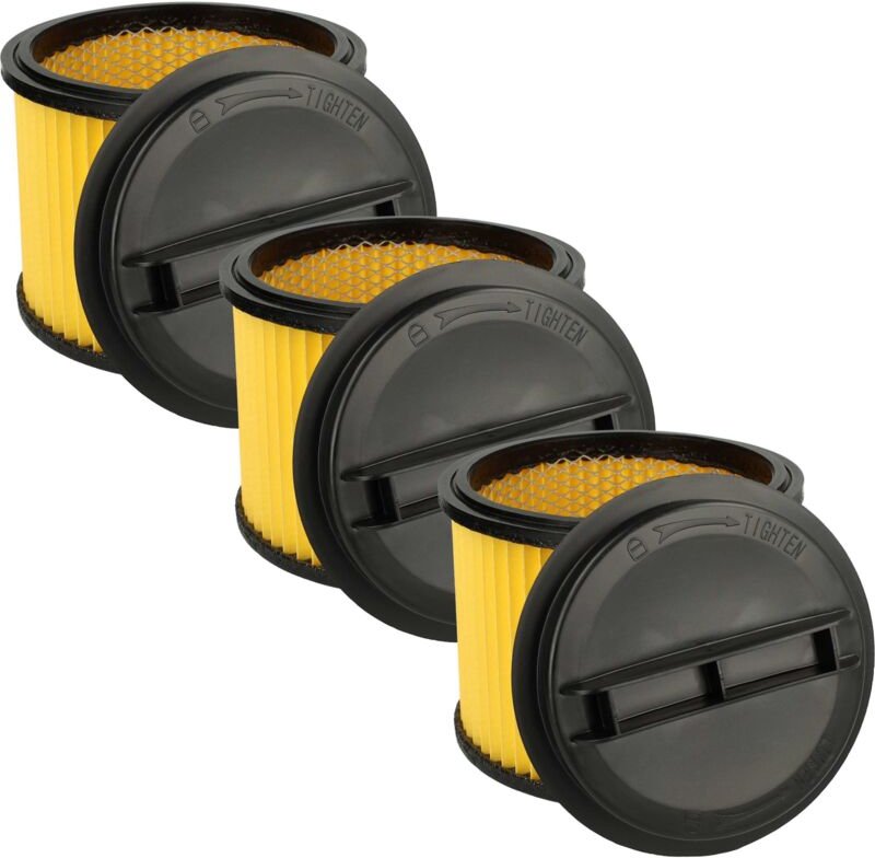 vhbw 3x Faltenfilter Ersatz für Einhell 2342425 für Staubsauger - Patronenfilter Gelb Schwarz