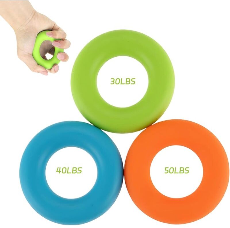 3-teiliger Handtrainer, Silikon-Fingertrainer, Handgriff, Handrehabilitationsball, Handrehabilitation, Unterarmmuskeltra...