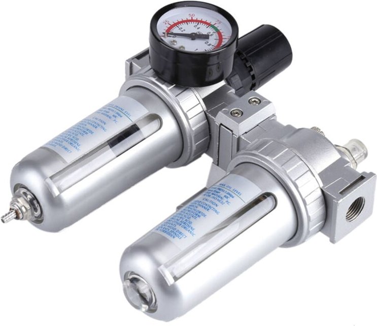 Luftreglerfilter, 3/8" Druckluftregler aus Aluminiumlegierung, Ölabscheiderfilter (silber).