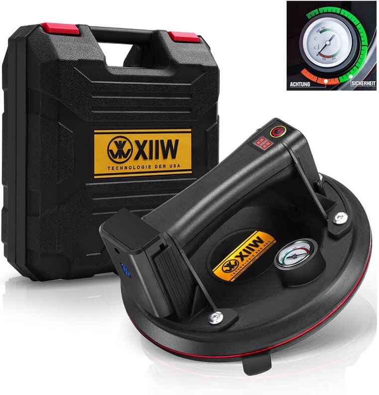 8'' Saugheber mit 2600mAh Akku Elektrisch Glassauger Glasheber Vakuumheber Sauggriff, lcd Display, Vakuum Starker Saugna...