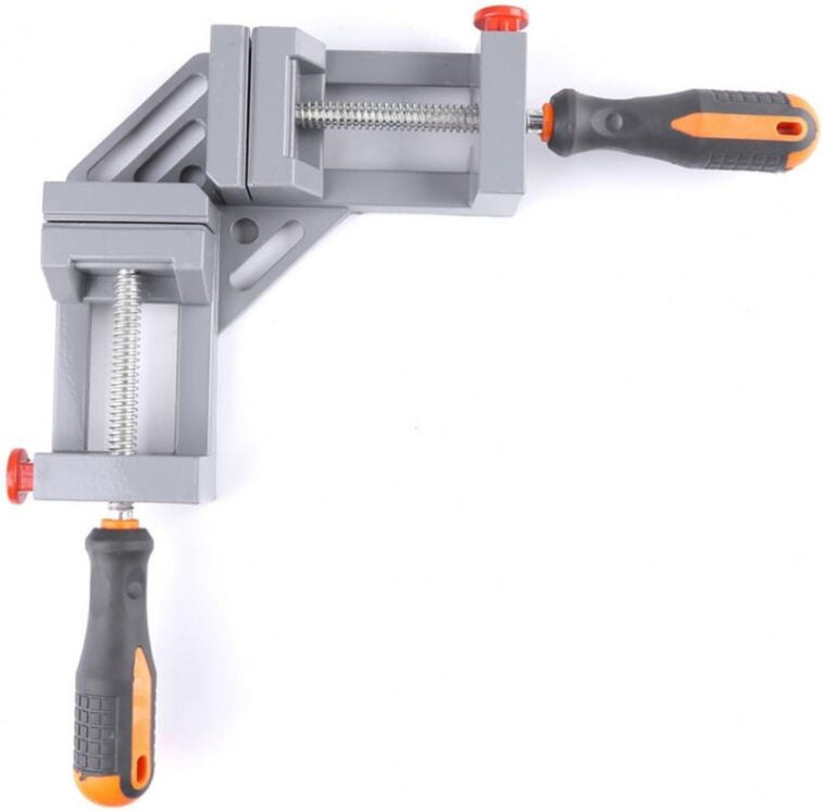 Doppelte 90-Grad-Winkelklemme, hochbelastbare Winkelhalterung für Holzbearbeitung, Schweißen, Rahmenbau (doppelt)