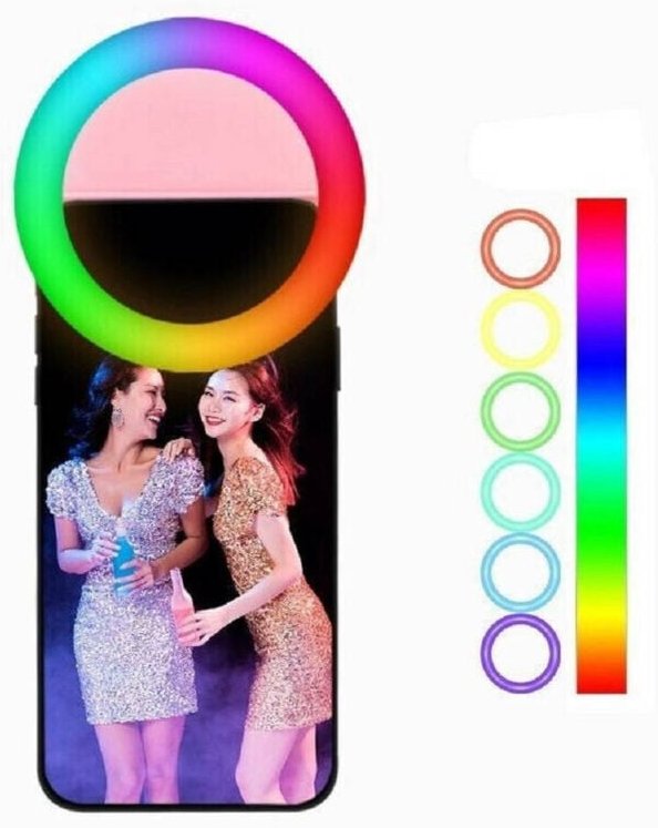 Trade Shop Traesio - Trade Shop - LED-Lichtring für Selfie, rgb, mehrfarbig, wiederaufladbar -