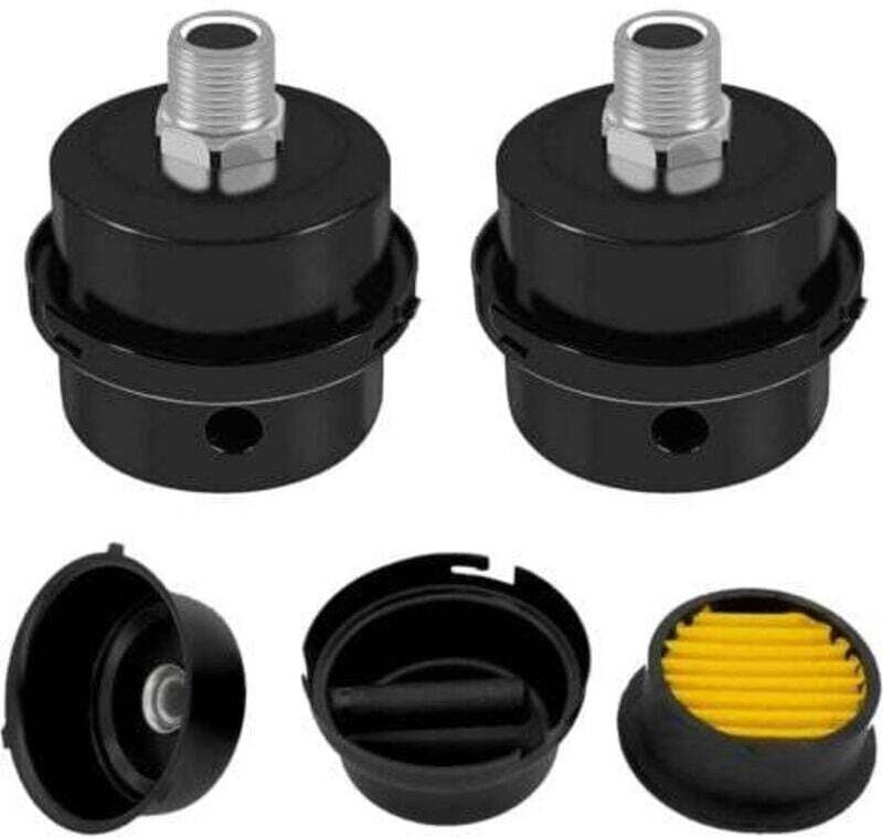 Set mit 2 Luftfiltern für Kompressoren, Luftfilter für Kompressoren, 5/8"-20-mm-Gewinde, Metall-Ansaugfilter, für Kompre...