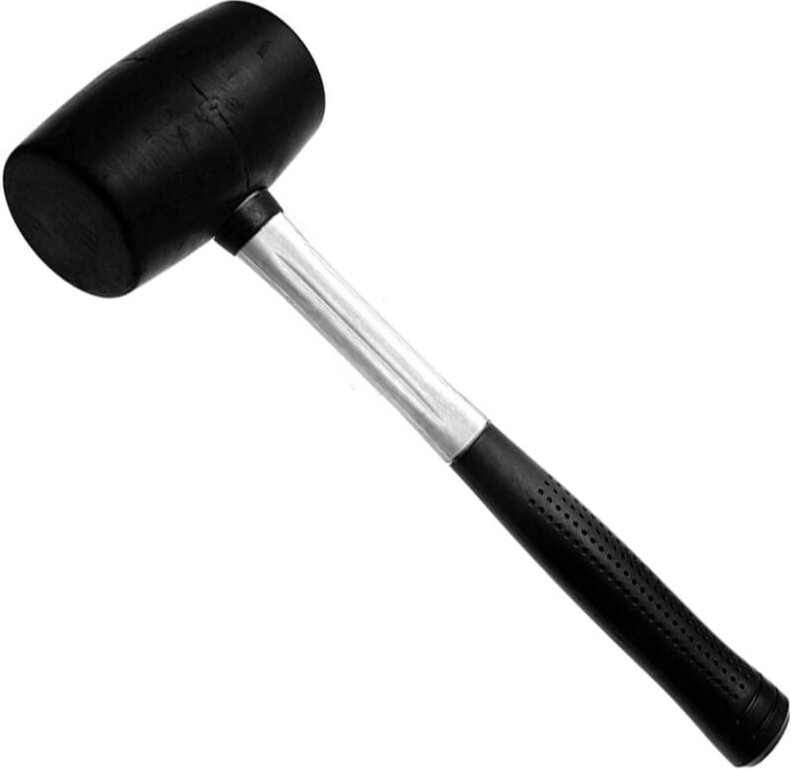 Trade Shop - gummihammer 500 gr.mit stahlgriff, gummi, ergonomisch, dent -