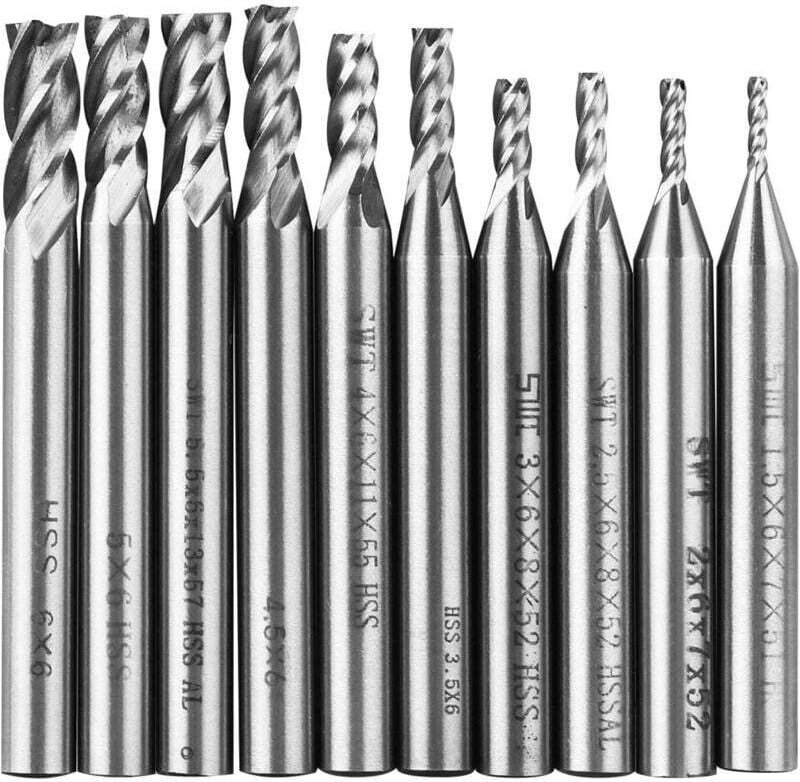 Schaftfräser-Set, 1,5–6 mm HSS-Schaftbohrer, 4-schneidiger CNC-Schaftfräser, Werkzeugset für Holz, Aluminium, Stahl und ...