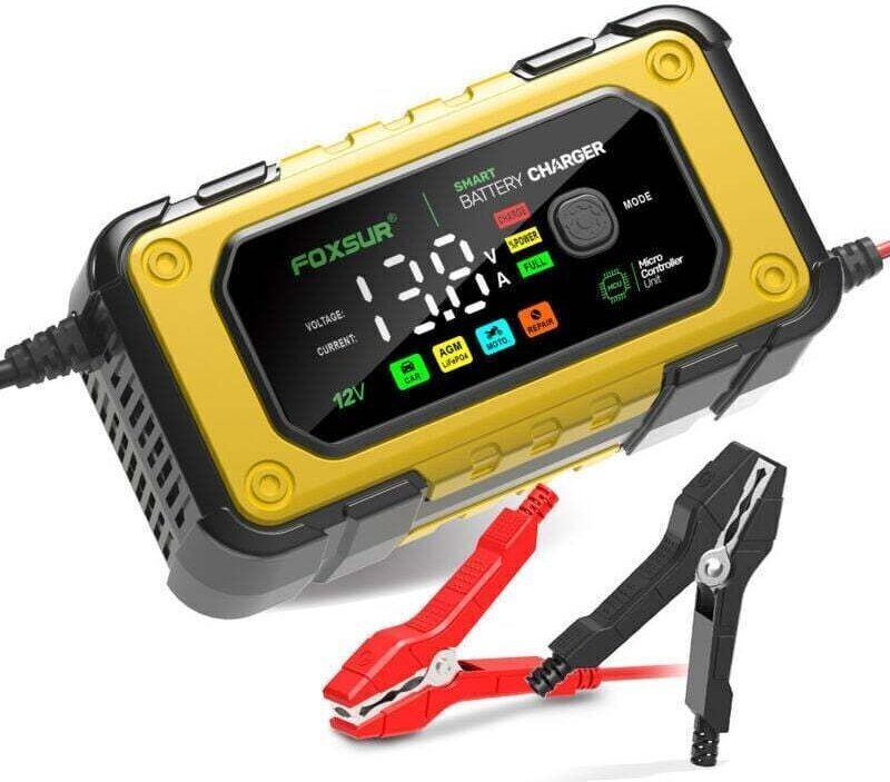 Intelligentes 12V/24V-Batterieladegerät mit Erhaltungsfunktion und mehrfachem Schutz sowie Reparaturfunktion für Pkw, Lk...