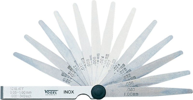Vogel Germany Fühlerlehren-Satz 13 Blatt Messbereich 0,05 - 1,00 mm Rostfrei